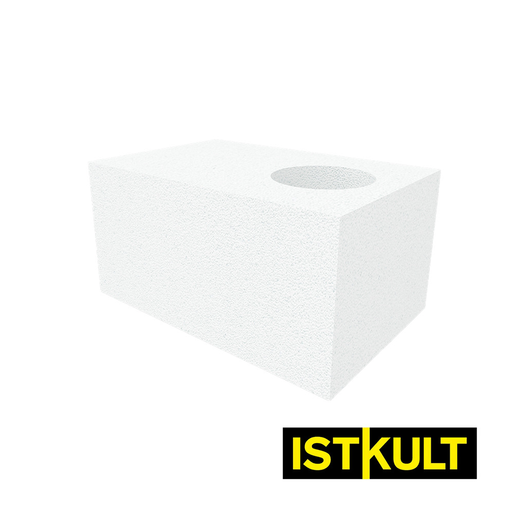 Газобетонный O-блок ISTKULT отверстие диаметром 160 мм 500х250х250 мм