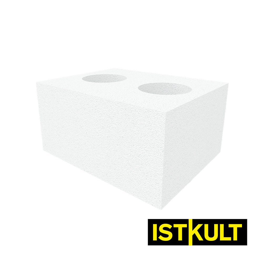 Газобетонный O-блок ISTKULT отверстия диаметром 160 мм 500х250х250 мм